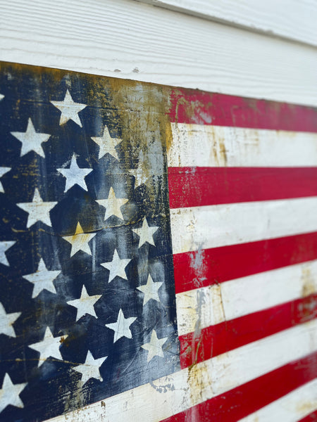 American Flag on canvas painting