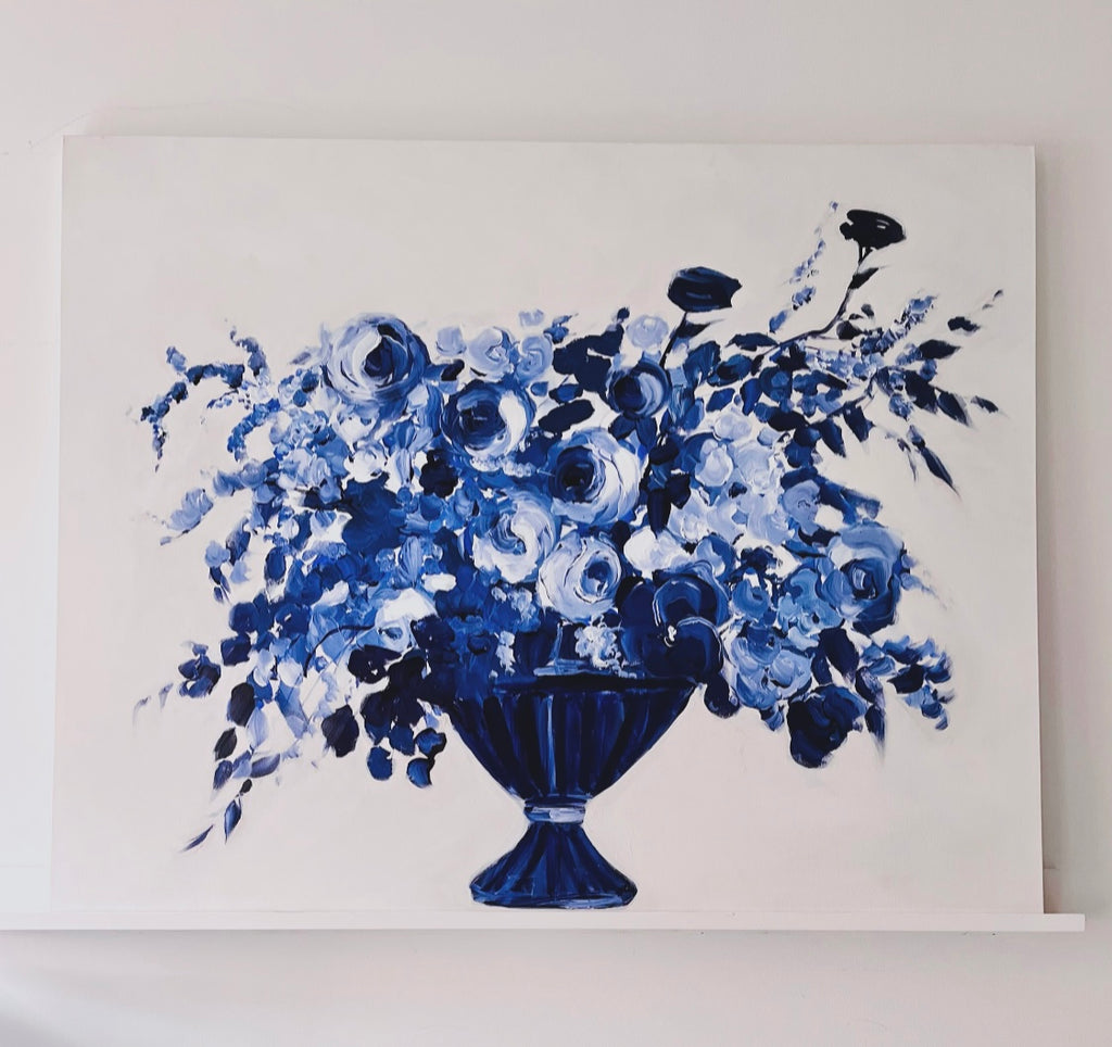 Blue and white floral