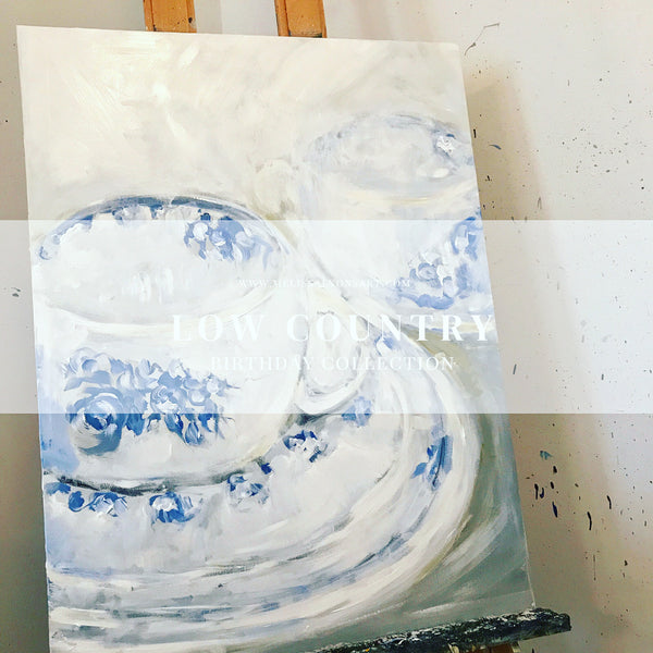 blue and white dishes