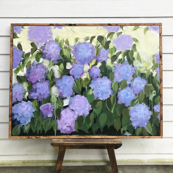 purple and blue hydrangeas