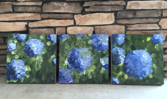 set of 3 hydrangeas
