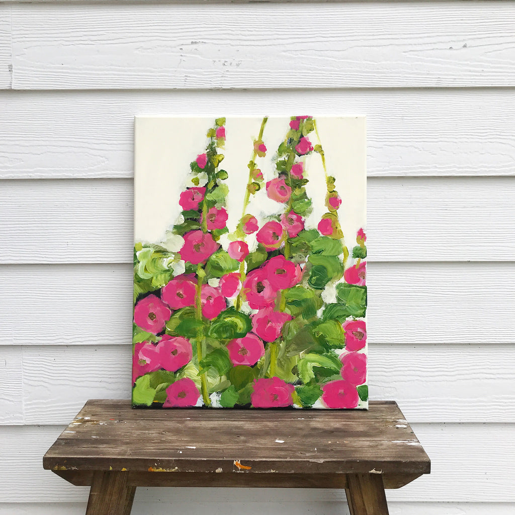 hollyhocks