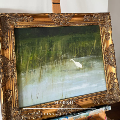 Little egret in the marsh