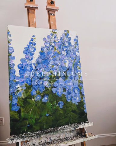 Blue delphiniums
