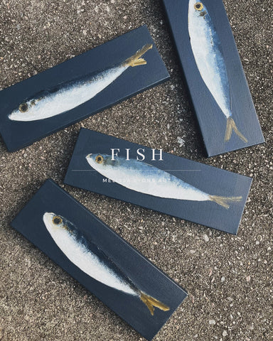 Fish on blue