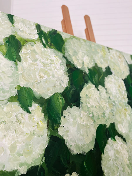 White hydrangeas