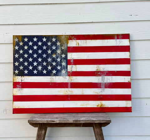 American Flag on canvas painting