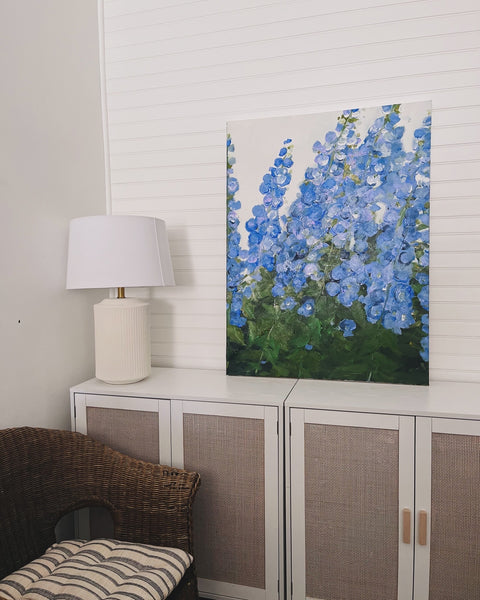 Blue delphiniums