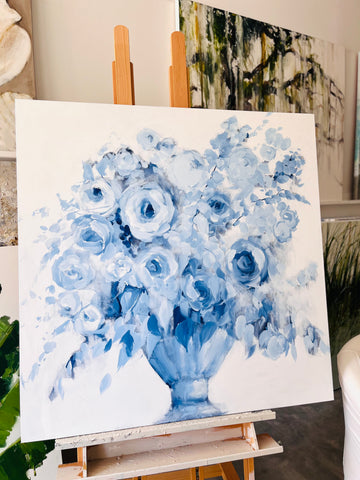 Blue and white floral