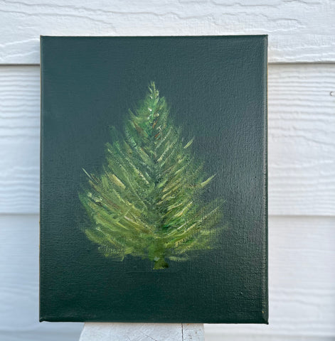 evergreen tree with gold edge