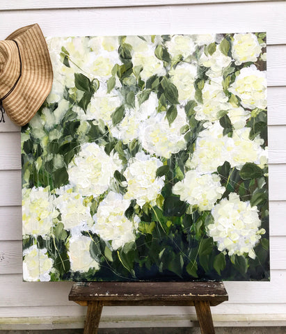 White hydrangeas