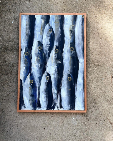fish with copper frame