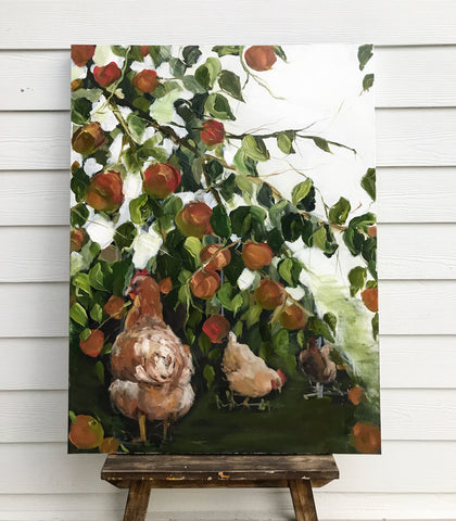 chickens and apples
