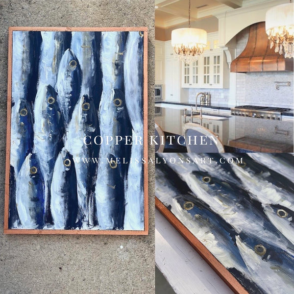fish with copper frame