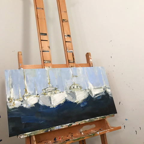 docked boats