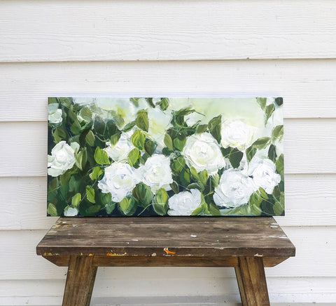 white garden roses