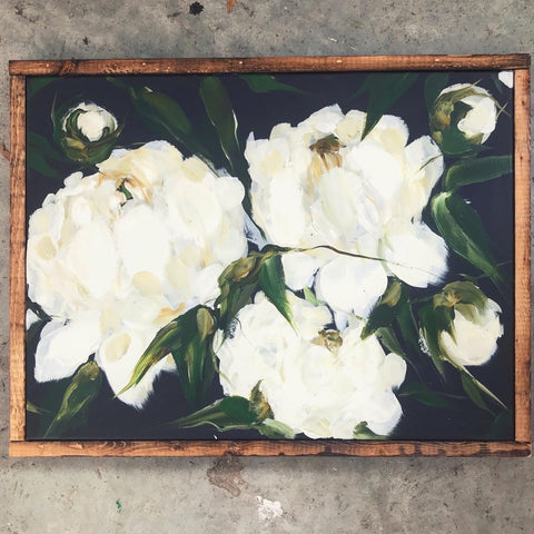 white peonies