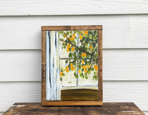 lemon tree through a window
