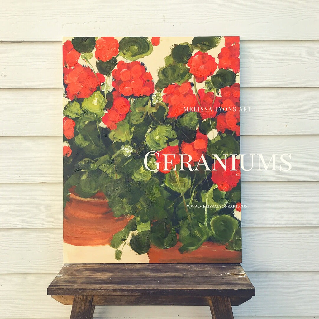 red geraniums